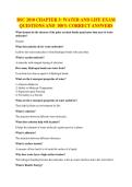 BSC 2010 CHAPTER 3&colon; WATER AND LIFE EXAM QUESTIONS AND 100&percnt; CORRECT ANSWERS