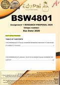 BSW4801 Assignment 1 RESEARCH PROPOSAL &lpar;COMPLETE ANSWERS&rpar;  2026 - DUE 2026