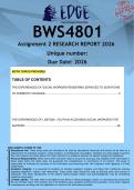  BSW4801 Assignment 2 Research Report &lpar;ANSWERS&rpar;  2026 - DISTINCTION GUARANTEED