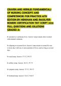 CRAVEN AND HIRNLES FUNDAMENTALS OF NURSING CONCEPTS AND COMPETENCIES FOR PRACTICE 10TH EDITION BY HENSHAW AND RASSILYERBOMERS CERTIFICATION TEST SCRIPT 2026 FULL QUESTIONS AND SOLUTIONS GRADED A&plus;