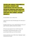 CRAVEN AND HIRNLES FUNDAMENTALS OF NURSING CONCEPTS AND COMPETENCIES FOR PRACTICE 10TH EDITION BY HENSHAW AND RASSILYERBOMERS UPDATED REVIEW PAPER 2026 QUESTIONS AND CORRECT ANSWERS GRADED A&plus;