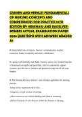 CRAVEN AND HIRNLES FUNDAMENTALS OF NURSING CONCEPTS AND COMPETENCIES FOR PRACTICE 10TH EDITION BY HENSHAW AND RASSILYERBOMERS ACTUAL EXAMINATION PAPER 2026 QUESTIONS WITH ANSWERS GRADED A&plus;