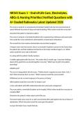 NR341 Exam 1 &ndash; End-of-Life Care&comma; Electrolytes&comma; ABGs & Nursing Priorities&vert;Verified Questions with A&plus; Graded Rationales Latest Updated 2026 