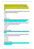 California General Electrician Certification Exam  Verified Questions&comma; Correct Answers&comma; and Detailed  Explanations for Science Students&vert;&vert;Already Graded  A&plus; 