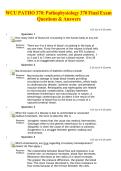 WCU PATHO 370&colon; Pathophysiology 370 Final Exam &ndash; Western Carolina University &ndash; Comprehensive Exam Questions & Answers