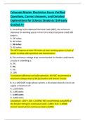 Colorado Master Electrician Exam Verified  Questions&comma; Correct Answers&comma; and Detailed  Explanations for Science Students&vert;&vert;Already  Graded A&plus; 