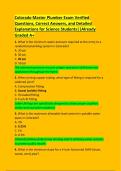 Colorado Master Plumber Exam Verified  Questions&comma; Correct Answers&comma; and Detailed  Explanations for Science Students&vert;&vert;Already  Graded A&plus; 