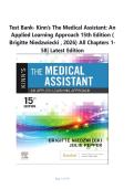 Test Bank- Kinn's The Medical Assistant&colon; An Applied Learning Approach 15th Edition &lpar; Brigitte Niedzwiecki &comma; 2024&rpar; All Chapters 1-58&vert; Latest Edition