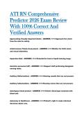 ATI RN Comprehensive Predictor 2026 Exam Review With 100&percnt; Correct And Verified Answers
