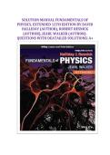 SOLUTION MANUAL FUNDAMENTALS OF PHYSICS&comma; EXTENDED 12TH EDITION BY DAVID HALLIDAY &lpar;AUTHOR&rpar;&comma; ROBERT RESNICK &lpar;AUTHOR&rpar;&comma; JEARL WALKER &lpar;AUTHOR&rpar;- QUESTIONS WITH DEATAILED SOLUTIONS&vert; A&plus;