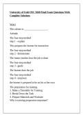 University of Utah OSC 5660 Final Exam Questions With Complete Solutions