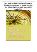 Test Bank for Ethics&comma; Jurisprudence and Practice Management in Dental Hygiene 3rd Edition by Kimbrough latest 2026 graded A&plus;