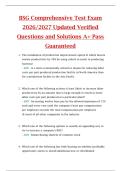 BSG Comprehensive Test Exam  2026&sol;2027 Updated Verified  Questions and Solutions A&plus; Pass  Guaranteed