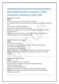 Leadership Exam 50 correct Answered Questions  With Certified Answers &vert; Graded A&plus; &vert; 100 &percnt;  Guaranteed &vert; Brandnew &excl;&excl;&excl; 2025 -2026