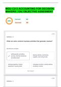 WGU C213 ACCOUNTING FOR DECISION MAKERS &vert; OA&vert; OBJECTIVE ASSESMENT  VERIFIED