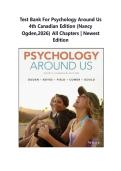 Test Bank For Psychology Around Us 4th Canadian Edition &lpar;Nancy Ogden&comma;2026&rpar; All Chapters &vert; Newest Edition