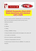 FISDAP Paramedic Final 2025 Exam Questions and Answers 100&percnt; PASS