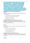 Spring 2026 ATI Mental Health Proctored Exam Study Guide PDF &vert;  Verified ATI Mental Health Practice Questions and Answers with Detailed Rationales &vert; Psychiatric Nursing&comma; Therapeutic Communication&comma; Crisis Intervention & Psych Disorders Exam Prep &vert; Updated 