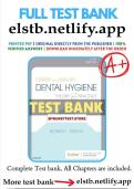 Darby and Walsh Dental Hygiene&colon; Theory and Practice &lpar;5th Edition&rpar; &ndash; Test Bank &vert; Bowen &vert; Full Chapter Exam Material