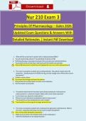 Nur 210 Exam 3  Principles Of Pharmacology &ndash; Galen 2026 Updated Exam Questions & Answers With Detailed Rationales &vert; Instant Pdf Download