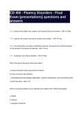 CD 450 - Fluency Disorders - Final Exam &lpar;presentations&rpar; questions and answers