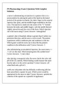 PN Pharmacology Exam 2 Questions With Complete Solutions