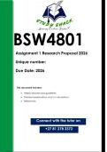 BSW4801 Assignment 1 RESEARCH PROPOSAL &lpar;QUALITY ANSWERS&rpar; 2026