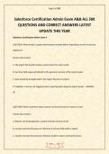 Salesforce Certification Admin Exam A&B ALL 500 QUESTIONS AND CORRECT ANSWERS LATEST UPDATE THIS YEAR&period;pdf