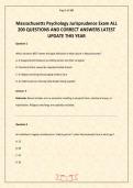 Massachusetts Psychology Jurisprudence Exam ALL 200 QUESTIONS AND CORRECT ANSWERS LATEST UPDATE THIS YEAR&period;pdf