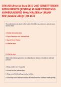CCMA NHA Practice Exam 2026 -2027 &vert;NEWEST VERSION  WITH COMPLETE QUESTIONS AD CORRECTR DETAILD  ANSWERSVERIFIED 100&percnt; GRADED A&plus; BRAND  NEWValencia College HSC 1531