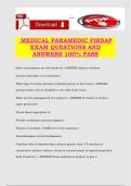 MEDICAL PARAMEDIC FISDAP EXAM QUESTIONS AND ANSWERS 100&percnt; PASS