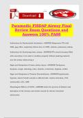 Paramedic FISDAP Airway Final Review Exam Questions and Answers 100&percnt; PASS