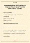 Medical Review Officer &lpar;MRO&rpar; Exam A&B ALL 400 QUESTIONS AND CORRECT ANSWERS LATEST UPDATE THIS YEAR&period;pdf