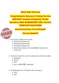 NVCC RAD 105 Final  Comprehensive Resource To Help You Ace  2026-2027 Includes Frequently Tested  Questions With ELABORATED 100&percnt; Correct  COMPLETE SOLUTIONS  Guaranteed Pass First Attempt&excl;&excl;  Current Update&excl;&excl;