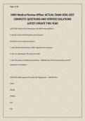 MRO Medical Review Officer ACTUAL EXAM 2026-2027 COMPLETE QUESTIONS AND VERIFIED SOLUTIONS LATEST UPDATE THIS YEAR&period;pdf