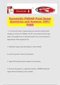 Paramedic FISDAP Final Exam Questions and Answers 100&percnt; PASS