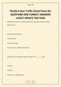 Florida 4-Hour Traffic School Exam ALL QUESTIONS AND CORRECT ANSWERS LATEST UPDATE THIS YEAR