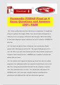 Paramedic FISDAP Final pt 4 Exam Questions and Answers 100&percnt; PASS