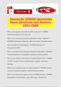 Paramedic FISDAP Operations Exam Questions and Answers 100&percnt; PASS