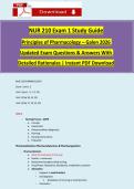 NUR 210 Exam 1 Study Guide Principles of Pharmacology &ndash; Galen 2026 Updated Exam Questions & Answers With Detailed Rationales &vert; Instant PDF Download