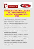 Possible Final Question - FISDAP EMT Readiness Exam 4 Questions and Answers 100&percnt; PASS