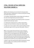 CYSA&plus; CS0-002 ACTUAL PAPER 2026 SOLUTIONS GRADED A&plus;