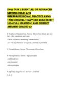 D025 TASK 2 ESSENTIALS OF ADVANCED NURSING ROLES AND INTERPROFESSIONAL PRACTICE AWM2 TASK 2 RACHEL TRACY 2021 EXAM SCRIPT 2026 FULL SOLUTIONS AND CORRECT ANSWERS GRADED A&plus;