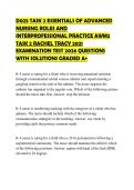 D025 TASK 2 ESSENTIALS OF ADVANCED NURSING ROLES AND INTERPROFESSIONAL PRACTICE AWM2 TASK 2 RACHEL TRACY 2021 EXAMINATION TEST 2026 QUESTIONS WITH SOLUTIONS GRADED A&plus;