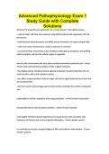 Advanced Pathophysiology Exam 1 Study Guide with Complete Solutions