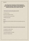 Texas Department of Agriculture Pesticide Applicator-s ACTUAL EXAM 2026-2027 COMPLETE 200 QUESTIONS AND VERIFIED SOLUTIONS LATEST UPDATE THIS YEAR&period;pdf