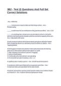 3B2 - Test &lpar;I&rpar; Questions And Full Set Correct Solutions