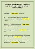 Cosmetology California State Board Practice Exam&colon; Questions with 100&percnt; Correct Answers