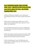D547 EVIDENCE BASED HEALTHCARE APN1 TASK 1 CERTIFICATION EVALUATION 2026 DATA ANALYSIS FULL SOLUTIONS GUARANTEED PASS