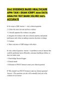 D547 EVIDENCE BASED HEALTHCARE APN1 TASK 1 EXAM SCRIPT 2026 DATA ANALYSIS TEST BANK SOLVED 100&percnt; ACCURATE